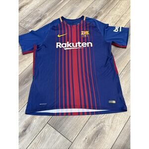 BARCELONA 17/18 HOME FOOTBALL SOCCER JERSEY NIKE sz 2XL MEN PLAYER VERSION